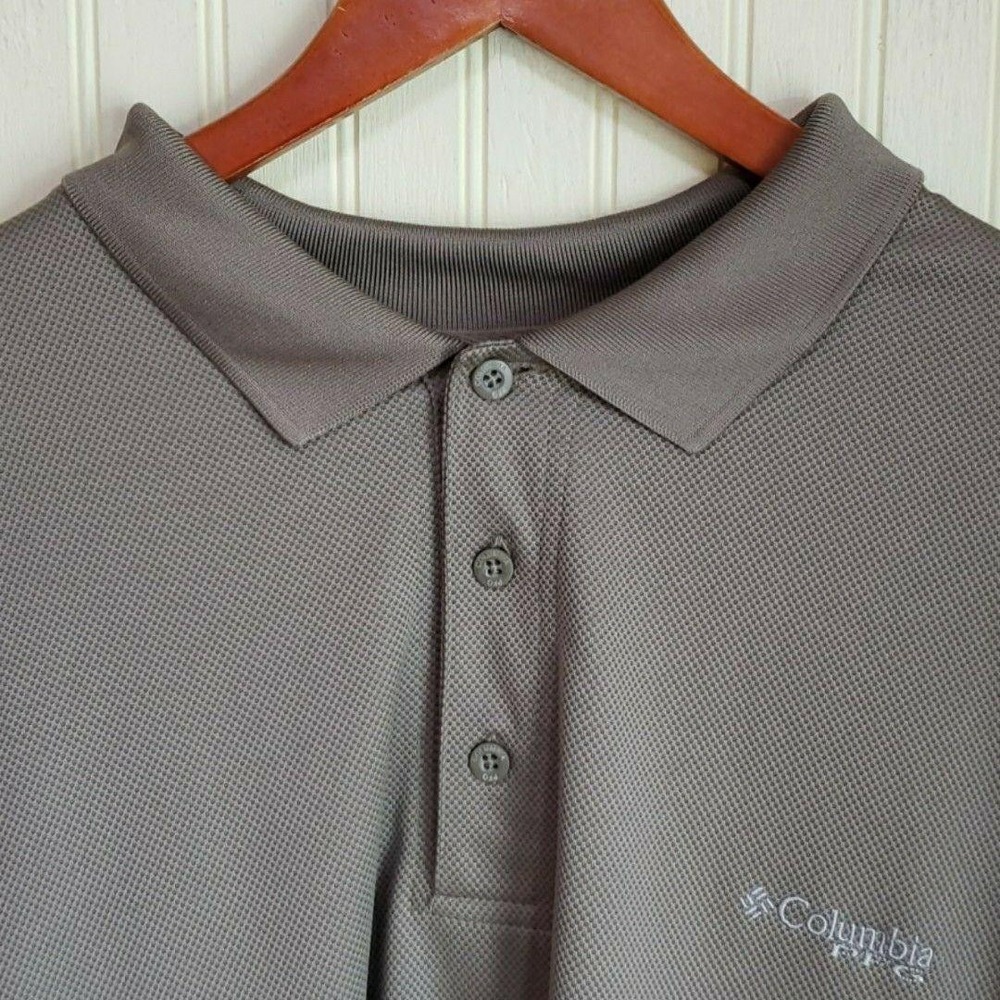 Columbia Omni-Shade Polo Shirt Mens 2XL Gray Short Sleeve Outdoor Fishing Top